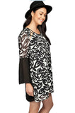 Bell Sleeve Key Hole Dress, Black