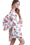 Ruffle Sleeve Floral Keyhole Dress, Cream