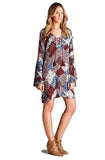 Floral Patchwork Print Dress, Red