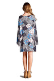 Floral Patchwork Print Dress, Blue