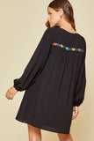 Floral Embroidered Long Sleeve Dress
