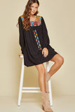 Floral Embroidered Long Sleeve Dress