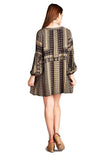 Bohemian Keyhole Mini Dress, Camel