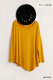 Asymmetric Long Sleeve Top, Mustard