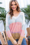 main strip frayed hem sweater