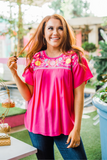 Layerz embroidered Fiesta short sleeve top