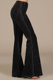 Mineral washed soft bell bottom pants