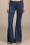 Mineral Wash Bell Bottom Soft Pants, Dark Denim