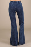 Mineral Wash Bell Bottom Soft Pants, Dark Denim