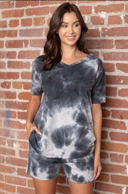 violet skye tie dye french terry short set