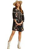 Andree by unit / savanna jane Floral & aztec Embroidered dress