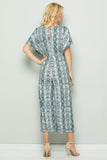 Snake Print Surplice Jumpsuit, Grey