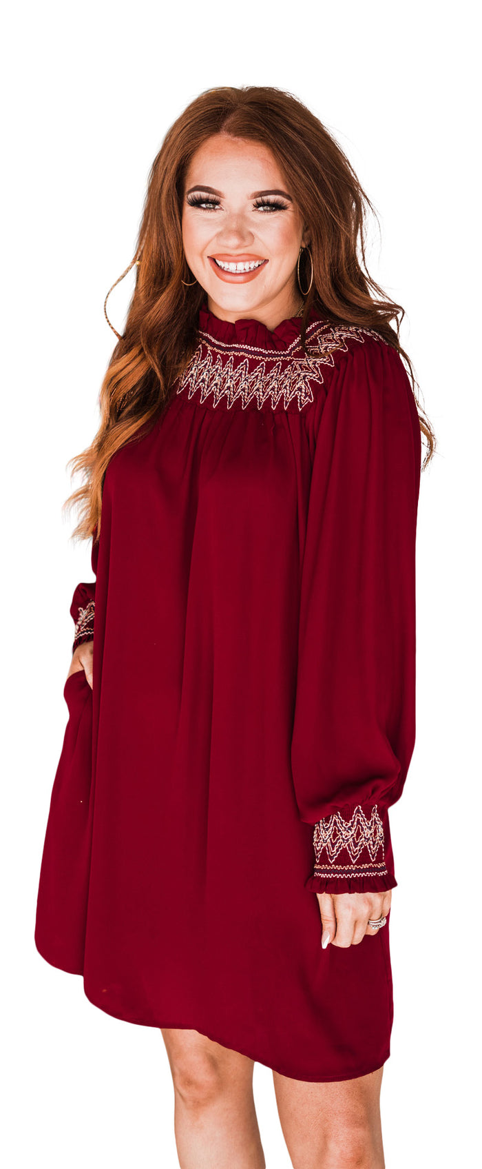 Layerz Embroidered smocked dress