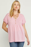 Entro Waffle knit Babydoll Top