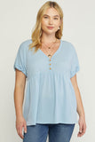Entro Waffle knit Babydoll Top