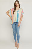 Rainbow Placket Top