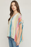 Rainbow Placket Top