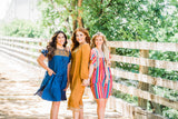 Denim Embroidered Tiered Dress