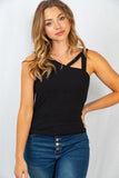 white birch Strappy Neck Ribbed Tank Top