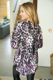 Leopard Gabby Top, Fuchsia