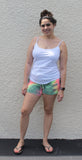 tie dye knit shorts green