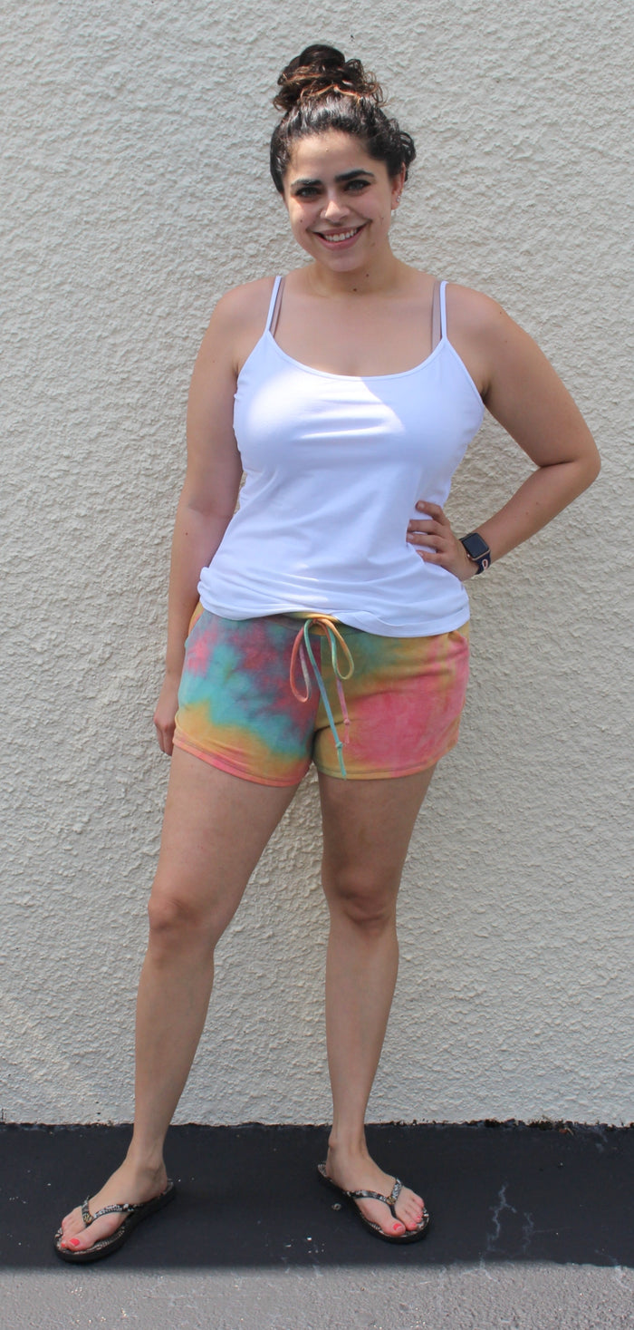 mango ginger tie dye knit shorts