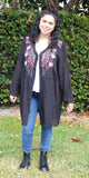 Embroidered Button Up Tunic Dress