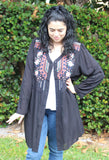 Embroidered Button Up Tunic Dress