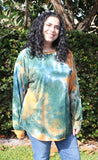 olive multi tie dye long sleeve top