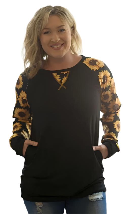 sunflower raglan pocket tunic top