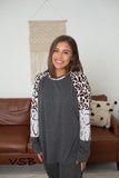 Leopard Snake Raglan Top