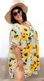 Sunflower Fringe Caftan Top