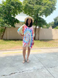 Tie Dye Fringe Caftan Top