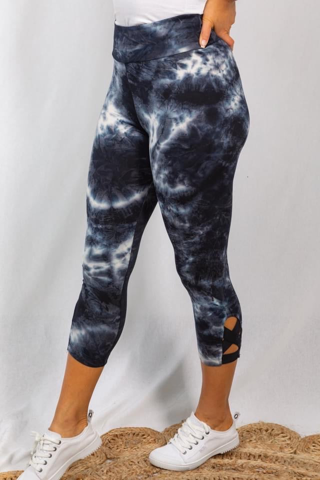 White Birch Tie Dye Capri Leggings