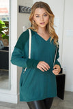 hite birch SOLID KNIT SWEATER WITH HOOD