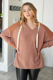 white birch Solid Knit Hoodie, Bronze