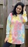 Tie Dye Raglan Tunic, Coral