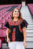 Layerz embroidered FLUTTER sleeve top