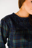 Plaid Embroidered Top
