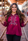 Layerz abstract  embroidered blouse