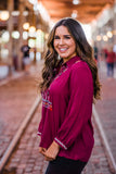 Abstract Embroidered Blouse