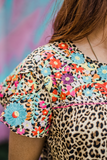 Floral Embroidered Leopard Top