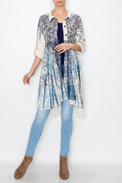 Sueded & Lace Duster, Kaleidoscope