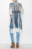 Sueded & Lace Duster, Kaleidoscope