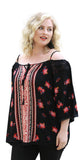 angie Floral Twin Print Cold Shoulder Top