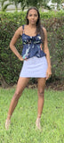 Floral Baby Doll Tie Top, Navy
