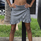 Harmony Ruffled Wrap Skirt, Black