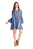 Floral & Paisley Keyhole, Blue