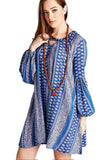 Floral & Paisley Keyhole, Blue