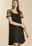Umgee usa Crochet Sleeve Dress, Black